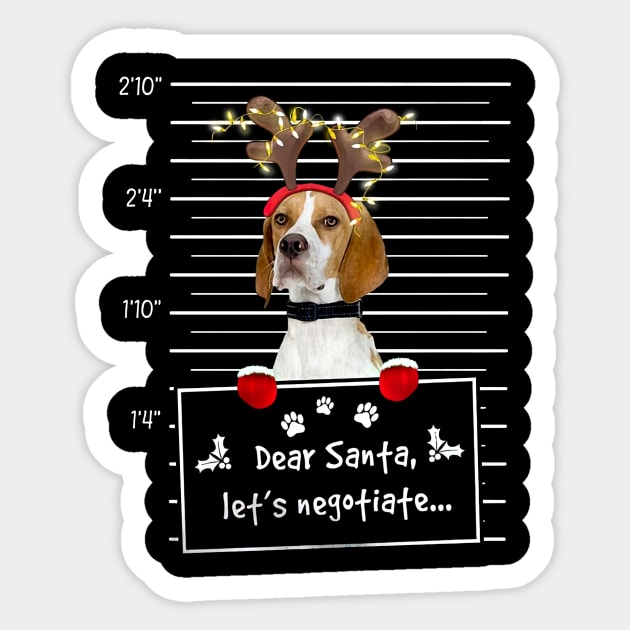 English Pointer Dear Santa Let's Negotiate Christmas Sticker by nakaahikithuy